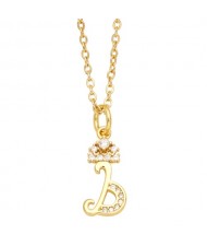 1 Piece 26 Letters Available Simple Fashion Women Wholesale Copper Necklace