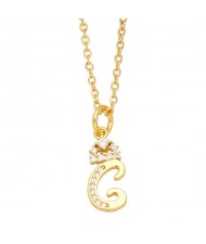1 Piece 26 Letters Available Simple Fashion Women Wholesale Copper Necklace