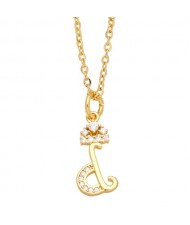 1 Piece 26 Letters Available Simple Fashion Women Wholesale Copper Necklace