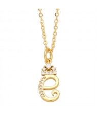 1 Piece Lowercase Letter Pendant Simple Fashion Women Wholesale Copper Necklace