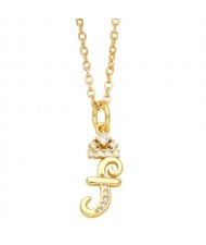 1 Piece Lowercase Letter Pendant Simple Fashion Women Wholesale Copper Necklace