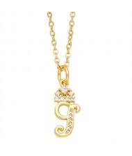 1 Piece Lowercase Letter Pendant Simple Fashion Women Wholesale Copper Necklace