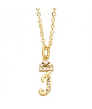 1 Piece Lowercase Letter Pendant Simple Fashion Women Wholesale Copper Necklace