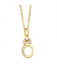 1 Piece Lowercase Letter Pendant Simple Fashion Women Wholesale Copper Necklace
