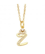 1 Piece Lowercase Letter Pendant Simple Fashion Women Wholesale Copper Necklace