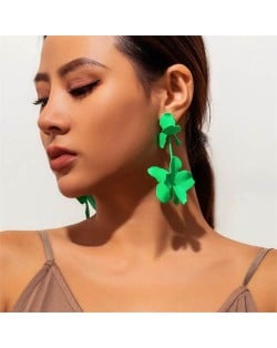 Candy Color Vintage Flower Fashion Wholesale Women Dangle Earrings - Green