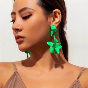 Candy Color Vintage Flower Fashion Wholesale Women Dangle Earrings - Green