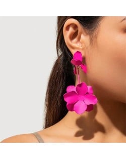 Candy Color Vintage Flower Fashion Wholesale Women Dangle Earrings - Rose