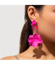 Candy Color Vintage Flower Fashion Wholesale Women Dangle Earrings - Rose