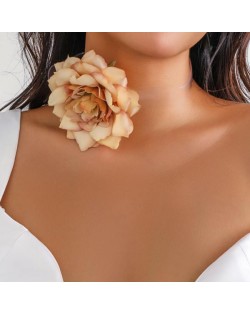 Vintage Rose French Choker Fashion Women Wholesale Collar Necklace - Pink