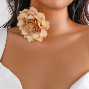 Vintage Rose French Choker Fashion Women Wholesale Collar Necklace - Pink