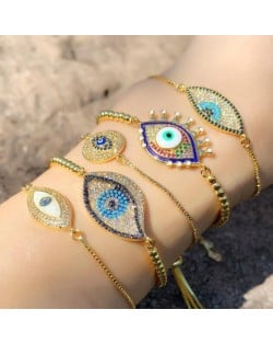 Creative Evil Eyes Design 14K Wholesale Fashion Bracelet