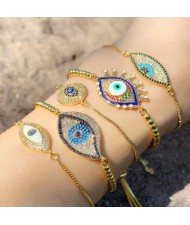 Creative Evil Eyes Design 14K Wholesale Fashion Bracelet