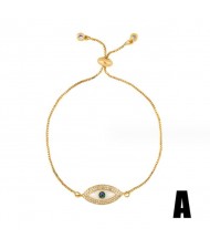 Creative Evil Eyes Design 14K Wholesale Fashion Bracelet