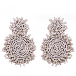 Creative Mini-Beads Bold Fashion Wholesale Women Costume Earrings - Khaki