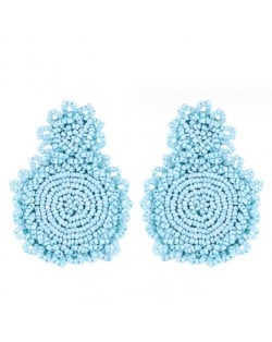 Creative Mini-Beads Bold Fashion Wholesale Women Costume Earrings - Blue