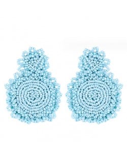 Creative Mini-Beads Bold Fashion Wholesale Women Costume Earrings - Blue