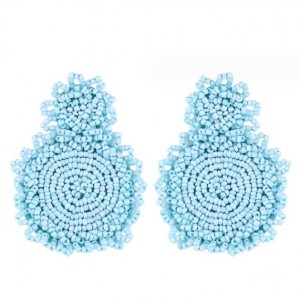 Creative Mini-Beads Bold Fashion Wholesale Women Costume Earrings - Blue