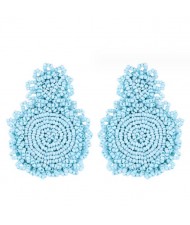 Creative Mini-Beads Bold Fashion Wholesale Women Costume Earrings - Blue