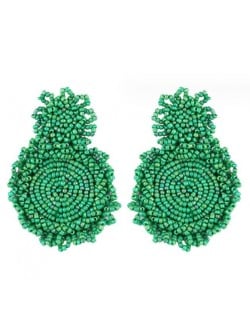 Creative Mini-Beads Bold Fashion Wholesale Women Costume Earrings - Green