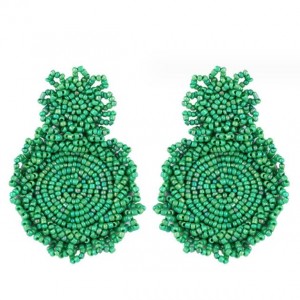 Creative Mini-Beads Bold Fashion Wholesale Women Costume Earrings - Green