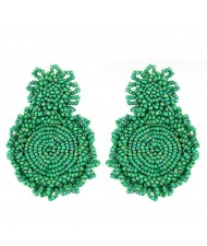 Creative Mini-Beads Bold Fashion Wholesale Women Costume Earrings - Green