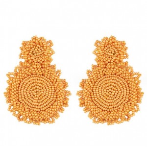 Creative Mini-Beads Bold Fashion Wholesale Women Costume Earrings - Yellow