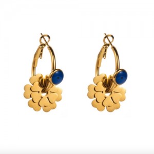 Fashion Exquisite Flower Design Wholesale Titanium Steel Earrings
