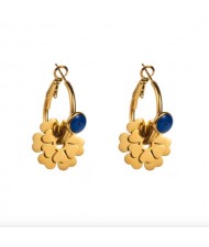 Fashion Exquisite Flower Design Wholesale Titanium Steel Earrings