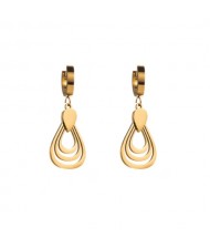 Hollow-out Drop Design Wholesale Fashion Women Titanium Steel Earrings