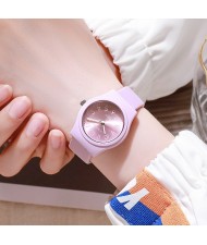 Stylish Candy Color Casual Style Silicone Quartz Wholesale Women Watch - Violet