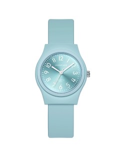 Stylish Candy Color Casual Style Silicone Quartz Wholesale Women Watch - Blue