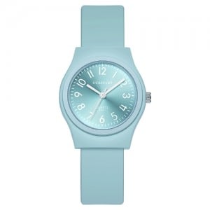 Stylish Candy Color Casual Style Silicone Quartz Wholesale Women Watch - Blue