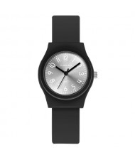 Stylish Candy Color Casual Style Silicone Quartz Wholesale Women Watch - Black