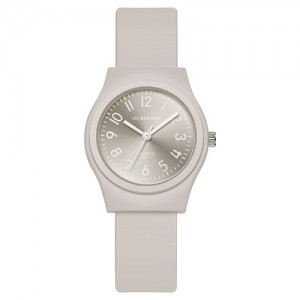 Stylish Candy Color Casual Style Silicone Quartz Wholesale Women Watch - Gray