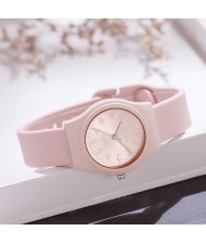 Stylish Candy Color Casual Style Silicone Quartz Wholesale Women Watch - Pink