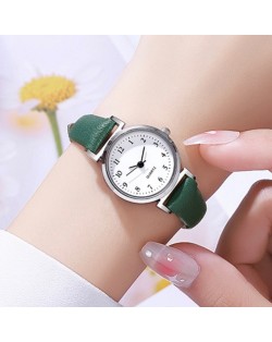 Stylish Simple Student Applicable Digital Dial Wholesale Women Watch - Green