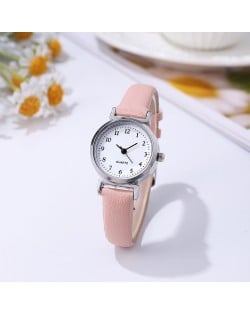 Stylish Simple Student Applicable Digital Dial Wholesale Women Watch - Pink