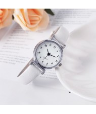 Stylish Simple Student Applicable Digital Dial Wholesale Women Watch - White