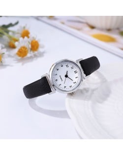 Stylish Simple Student Applicable Digital Dial Wholesale Women Watch - Black
