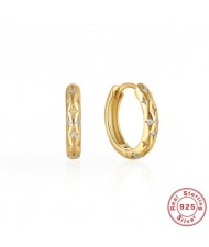 925 Sterling Silver Starry Cubic Zirconia Inlaid Wholesale Huggie Earrings