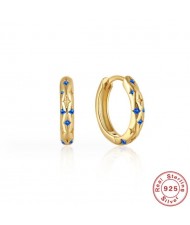 925 Sterling Silver Starry Cubic Zirconia Inlaid Wholesale Huggie Earrings