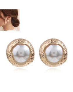 Korean Style Elegant Pearl Fashion Round Buds Wholesale Women Stud Earrings