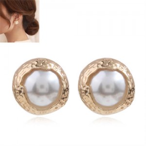 Korean Style Elegant Pearl Fashion Round Buds Wholesale Women Stud Earrings