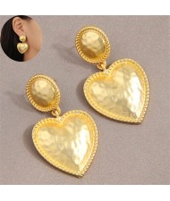 Korean Fashion Minimalist Golden Peach Heart Women Wholesale Stud Earrings