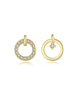 Cubic Zirconia Embed Circle Embed Design Wholesale 925 Sterling Silver Earrings