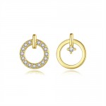 Cubic Zirconia Embed Circle Embed Design Wholesale 925 Sterling Silver Earrings