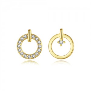 Cubic Zirconia Embed Circle Embed Design Wholesale 925 Sterling Silver Earrings