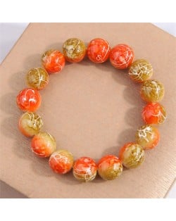 High Fashion Glass Beads Women Wholesale Bracelet - Yellow and Orange