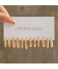 Fashion Business Style Small Alloy Circel Combo Wholesale Women Hoop Earrings Set